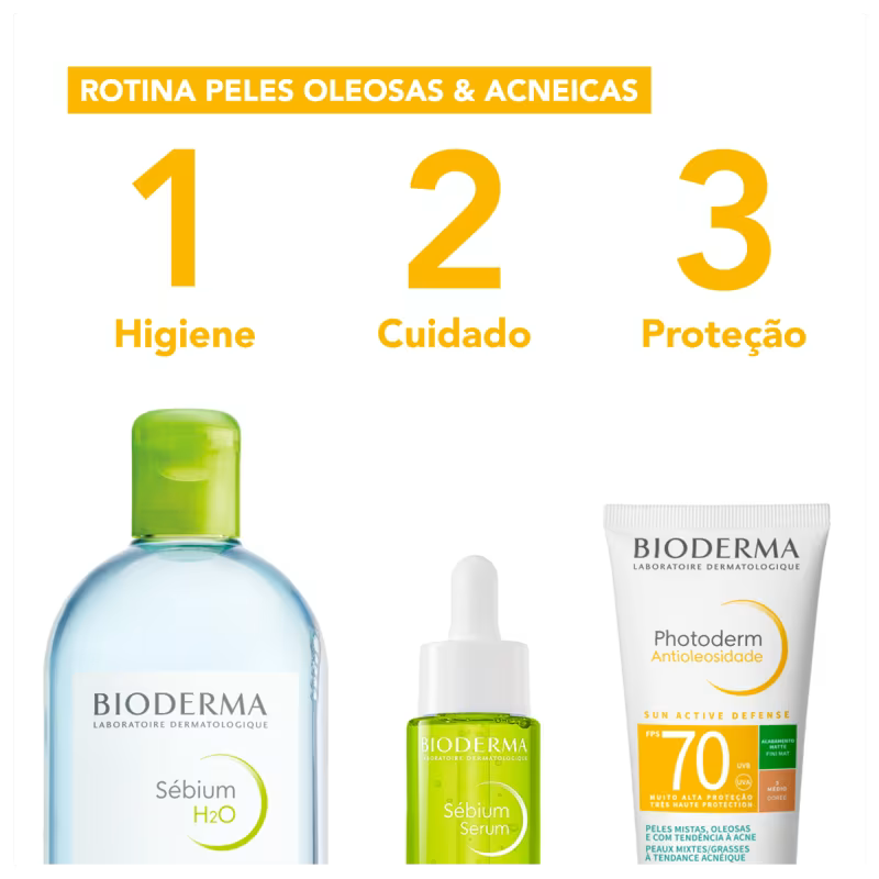 Protetor Solar Facial Bioderma Photoderm Antioleosidade FPS 70 Com Cor 40g