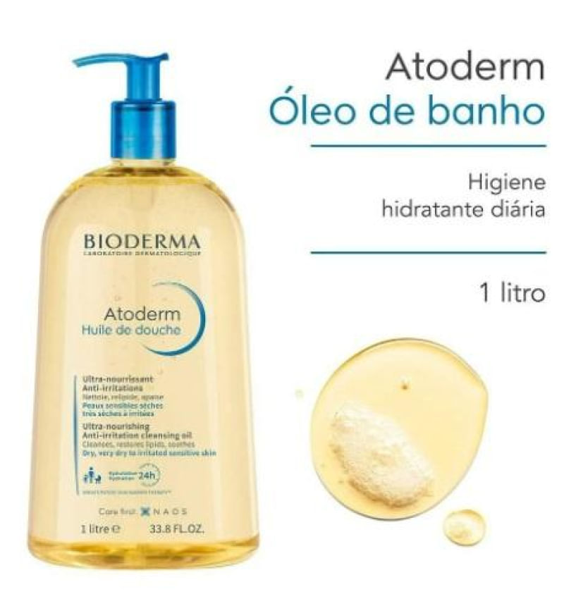 Bioderma Atoderm Óleo de Banho 1 Litro Hidratação Intensa