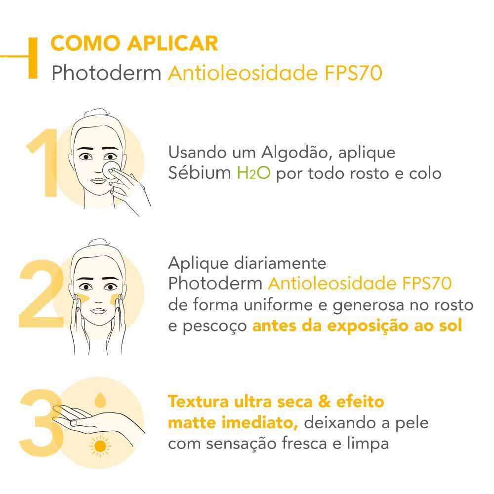 Protetor Solar Facial Bioderma Photoderm Antioleosidade FPS 70 40g