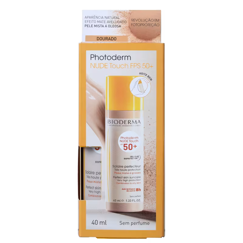 Protetor Solar Facial Bioderma Photoderm Nude Touch FPS 50 Dourado 40ml