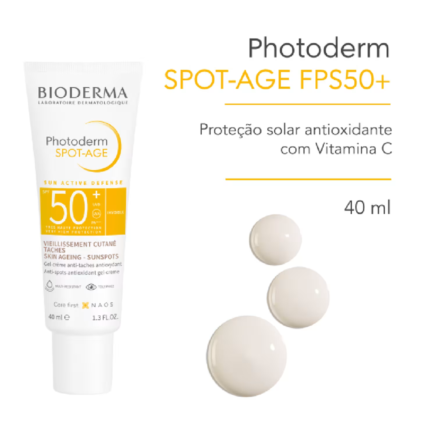 Protetor Solar Facial Bioderma Photoderm Spot-Age FPS50+ Neutro 40ml