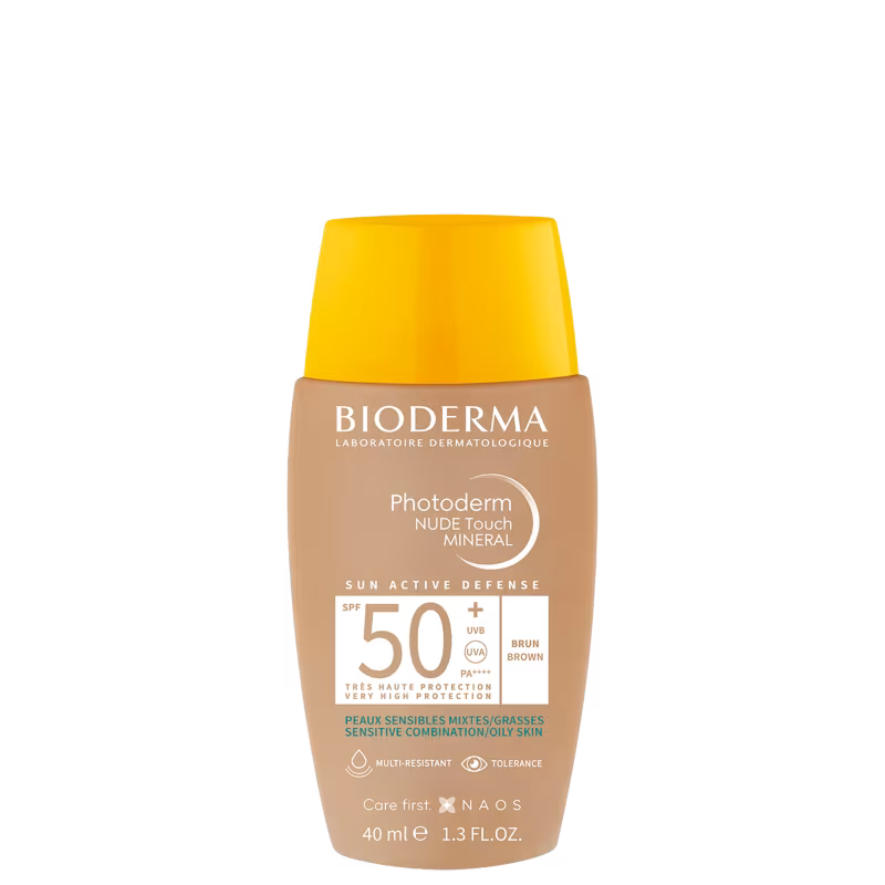 Protetor Solar Facial Bioderma Photoderm Nude Touch FPS 50+ Cor Escuro 40ml