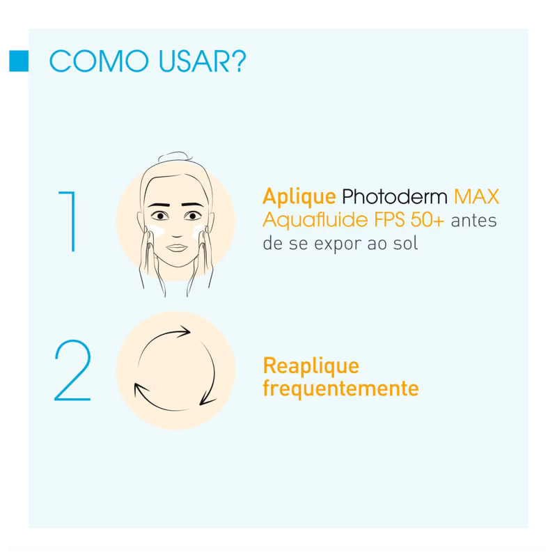 Protetor Solar Facial Bioderma Photoderm Max Aquafluide FPS 50+ Tom Claro 40ml