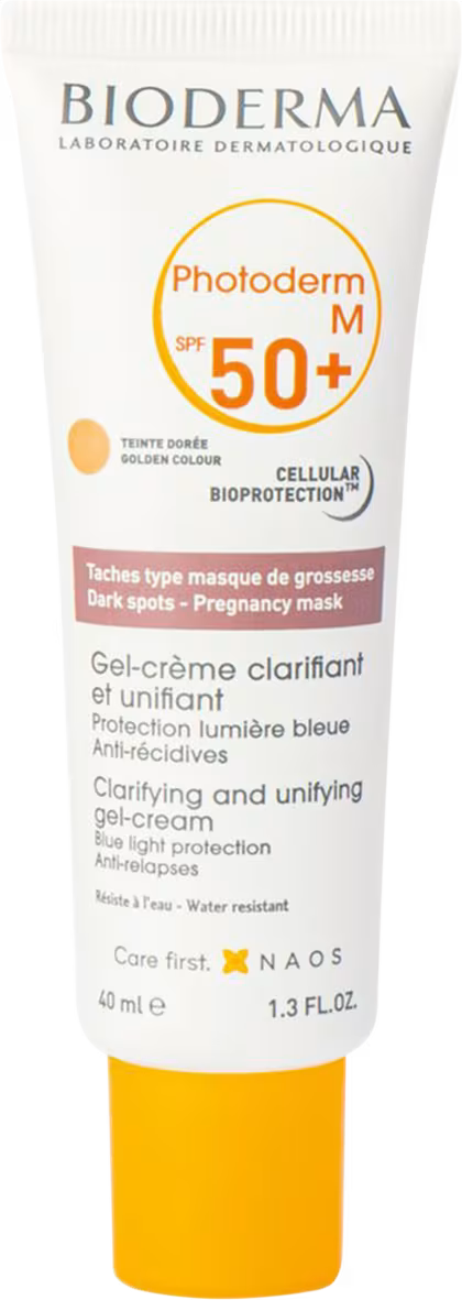 Protetor Solar Facial Bioderma Photoderm M FPS 50+ Dourado com Cor 40ml