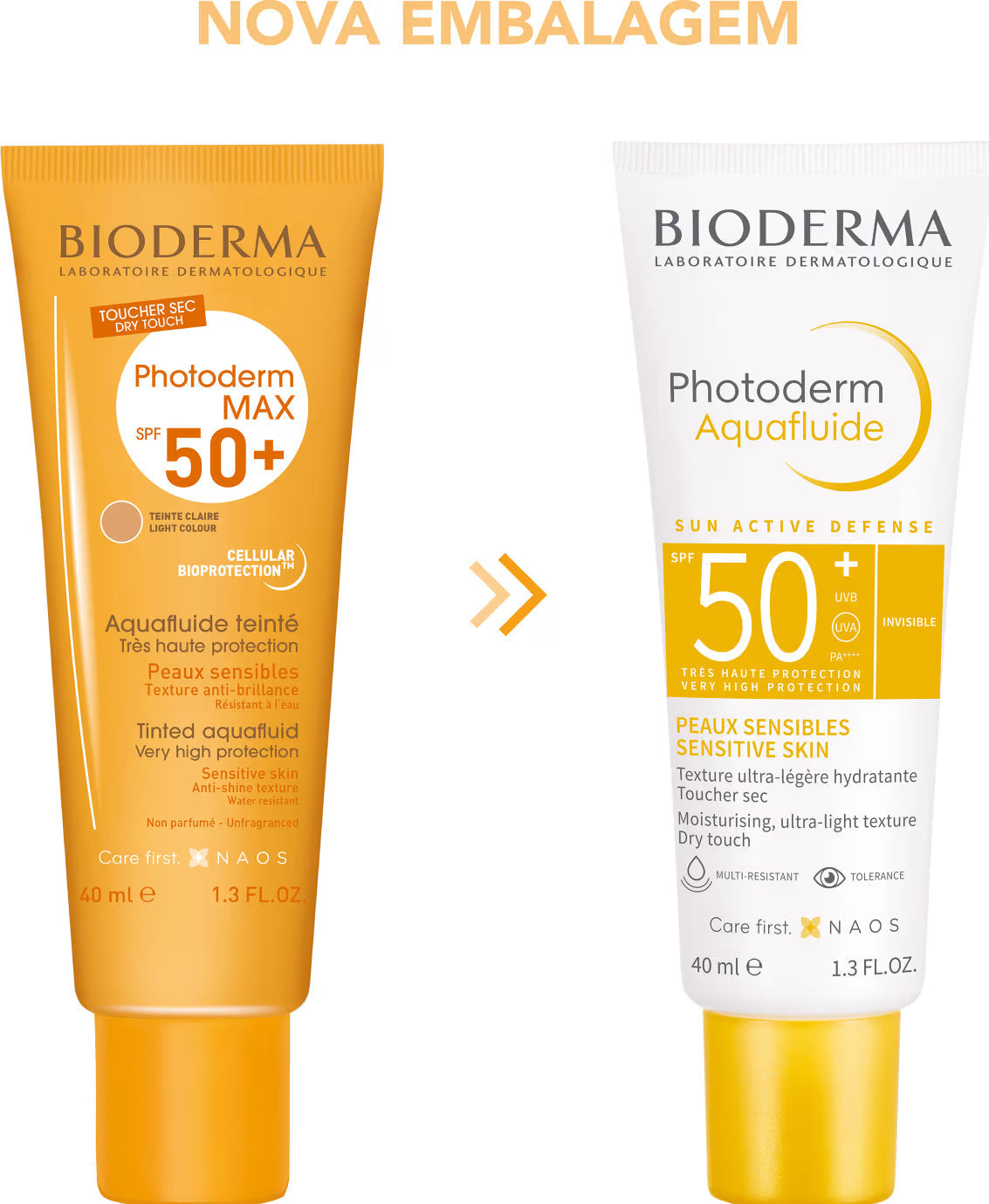 Protetor Solar Facial Bioderma Photoderm Max Aquafluide FPS 50+ Neutro 40ml