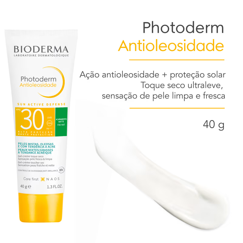 Protetor Solar Facial Bioderma Photoderm Antioleosidade FPS30 40g