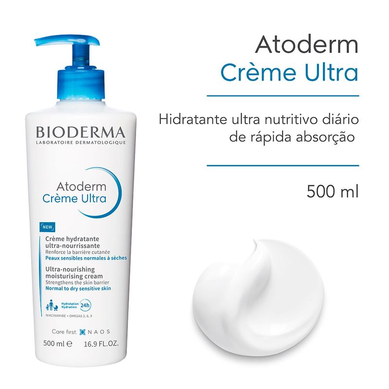 Creme Hidratante Corporal Bioderma Atoderm Ultra 500ml Pele Sensível