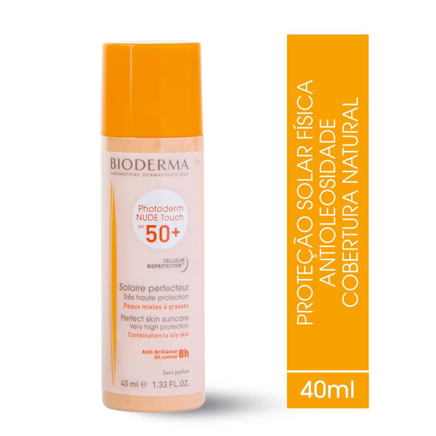 Protetor Solar Facial Bioderma Photoderm Nude Touch FPS 50 Muito Claro 40ml