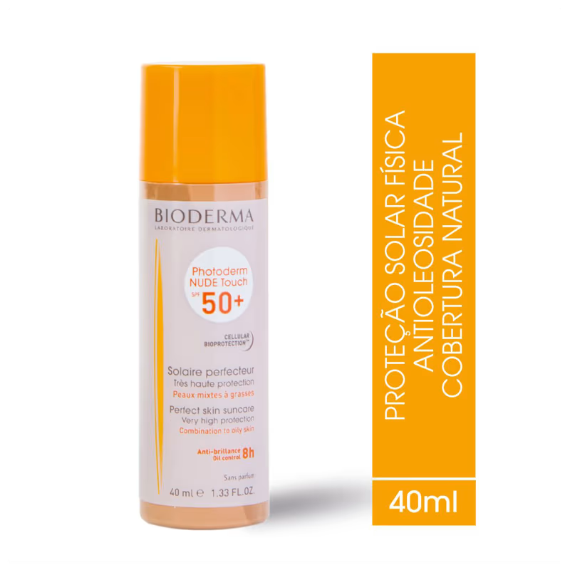 Protetor Solar Facial Bioderma Photoderm Nude Touch FPS 50 Dourado 40ml