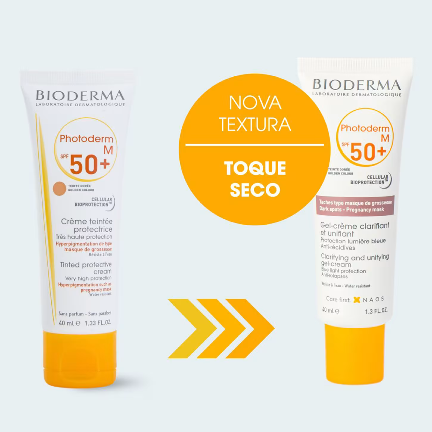 Protetor Solar Facial Bioderma Photoderm M FPS 50+ Dourado com Cor 40ml
