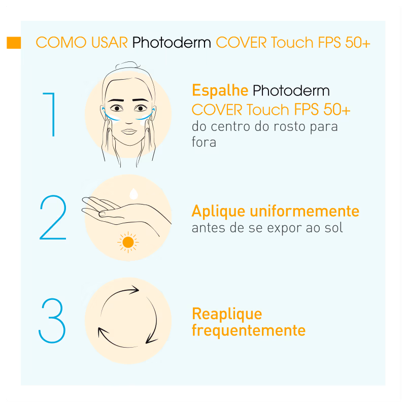 Protetor Solar Facial Bioderma Photoderm Cover Touch FPS 50+ Dourado 40g