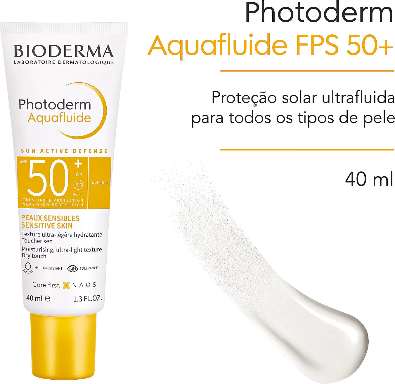 Protetor Solar Facial Bioderma Photoderm Max Aquafluide FPS 50+ Neutro 40ml