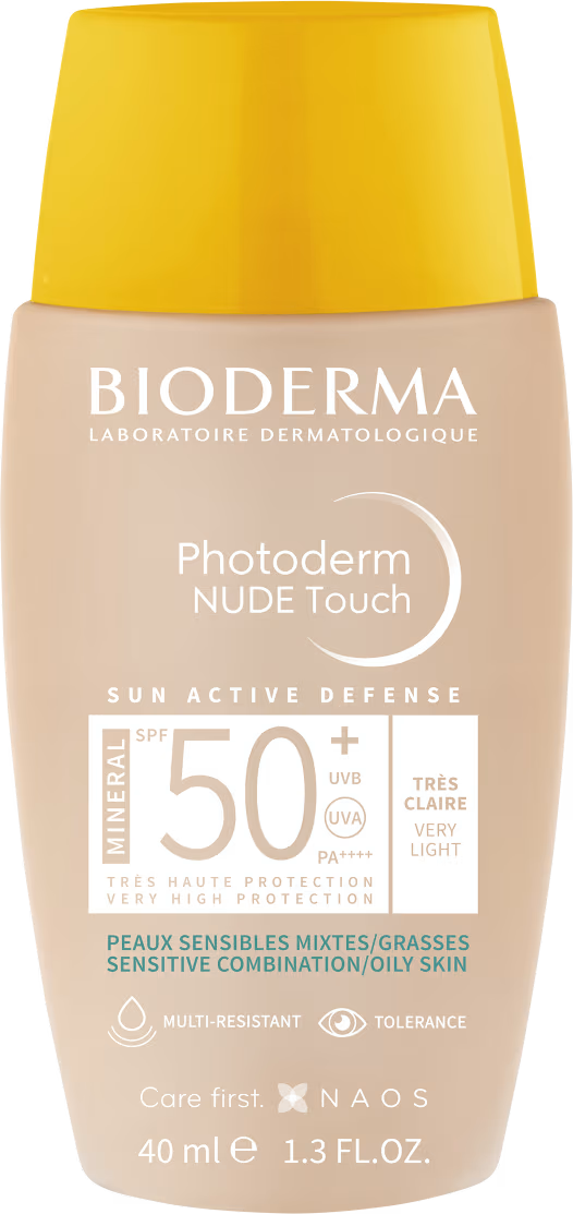 Protetor Solar Facial Bioderma Photoderm Nude Touch FPS 50+ Muito Claro 40ml