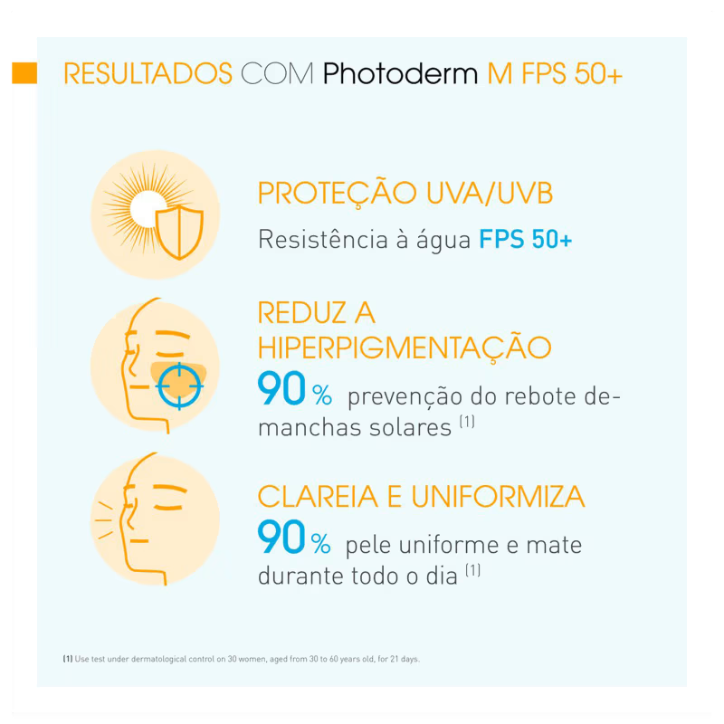 Protetor Solar Facial Bioderma Photoderm M FPS 50 40ml Tom Dourado