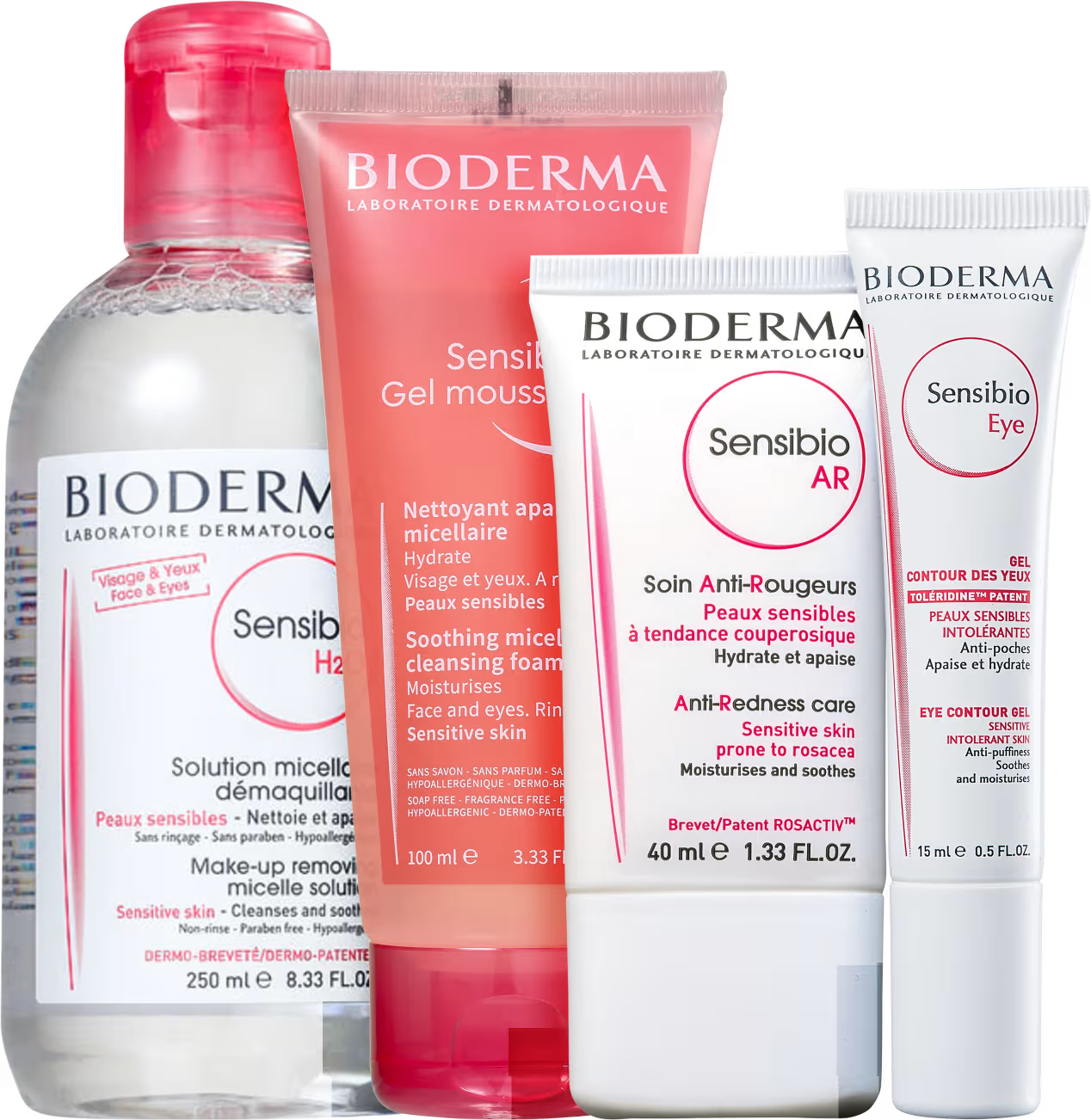 Kit Bioderma Sensibio 4 Produtos Água Micelar Creme Gel Limpeza Olhos