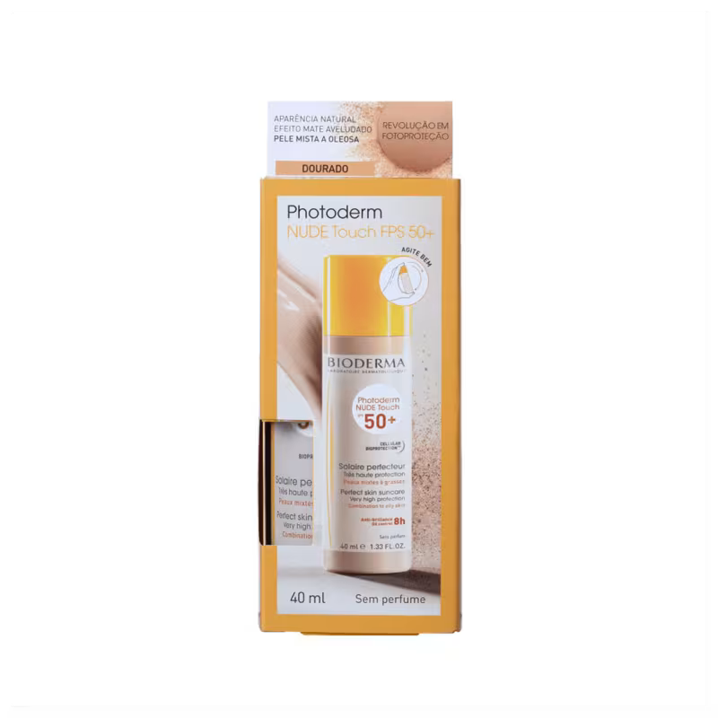 Protetor Solar Facial Bioderma Photoderm Nude Touch FPS 50 Dourado 40ml