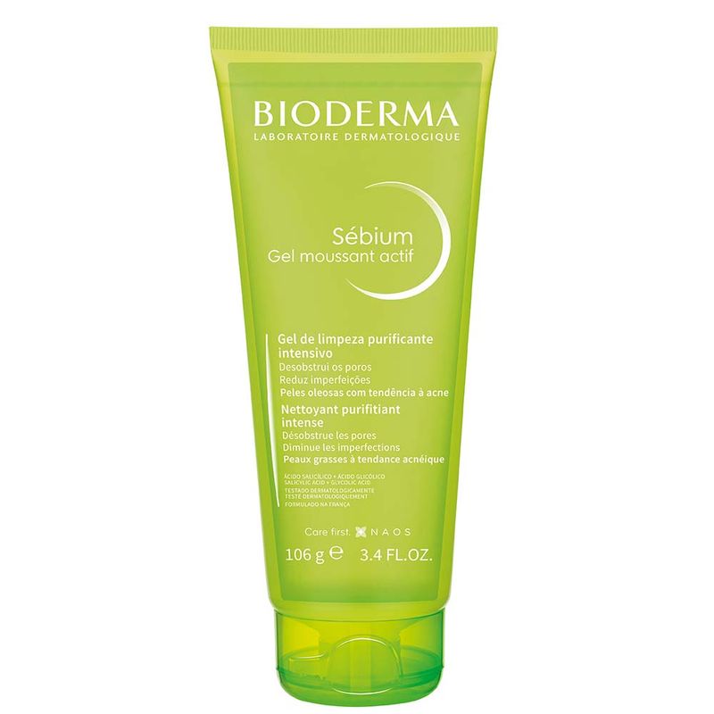 Bioderma Sébium Gel Moussant Actif Gel de Limpeza Purificante Intensivo